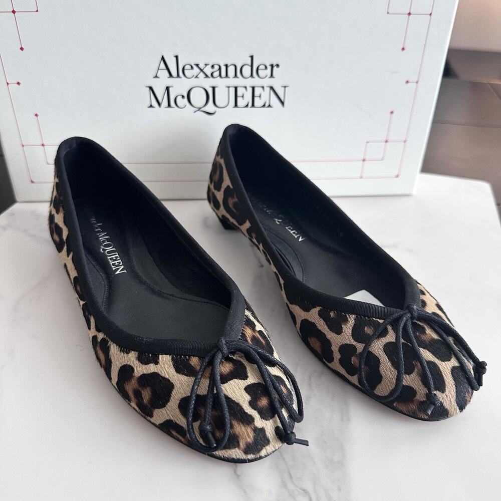 Alexander Mcqueen "armadillo" Leopard / Black Ballet Flats Size EU 38 $950